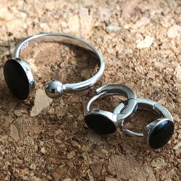 Jewelry 925 Sterling Silver Ring Earrings Set Poshmark